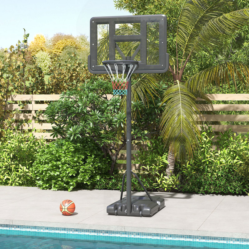 Versatile Portable Basketball Hoop for All Ages and Outdoor Use, 145.8" H x 35.5" W x 23.5" D
