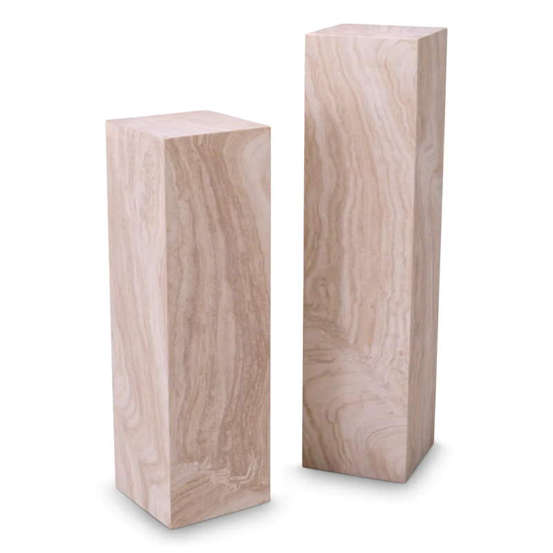 The Met x Eichholtz Plant Stand in Beige, 39.37" H x 11.81" W x 11.81" D