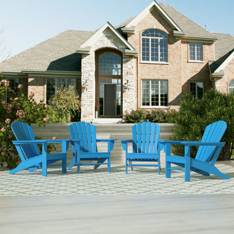Altura Foldable Outdoor Adirondack Chair, Pacific Blue