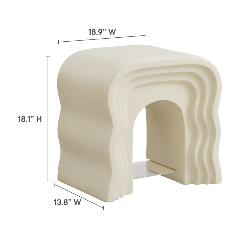 Jorin Squiggle Side Table, Ivory