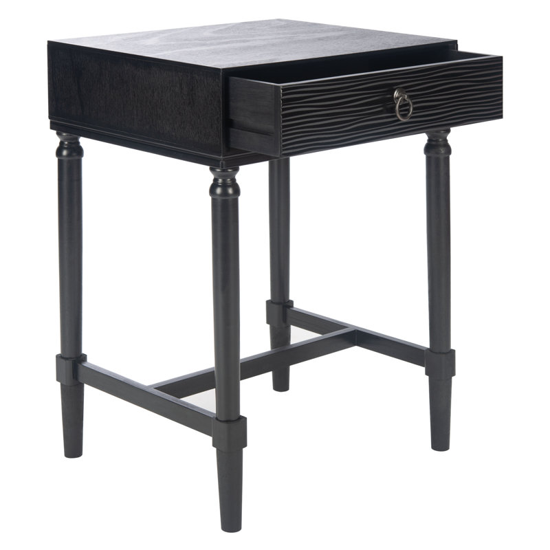 Cristian End Table with Storage, Black