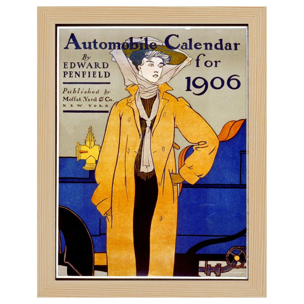 Leinwandbild Vintage Advertising Poster Automobile Calendar For 1906