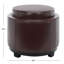 Repose-pieds rond avec rangement en faux cuir 19 po Maiden-1617195775