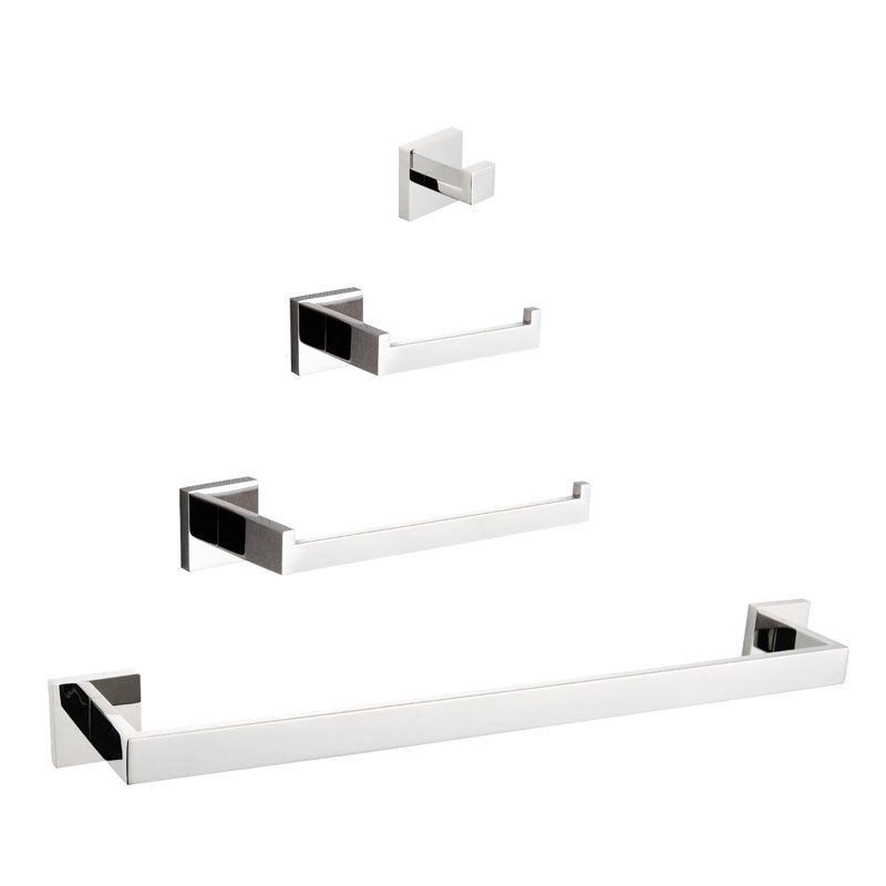 4 Bathroom Hardware - Made Of 304, Rust- Sturdiness. Versatile For Different Rooms. Modern Feature, Scratch- Surface. Simple Install With Supplied Kit 304 Material, Reliability. In Various Areas.
