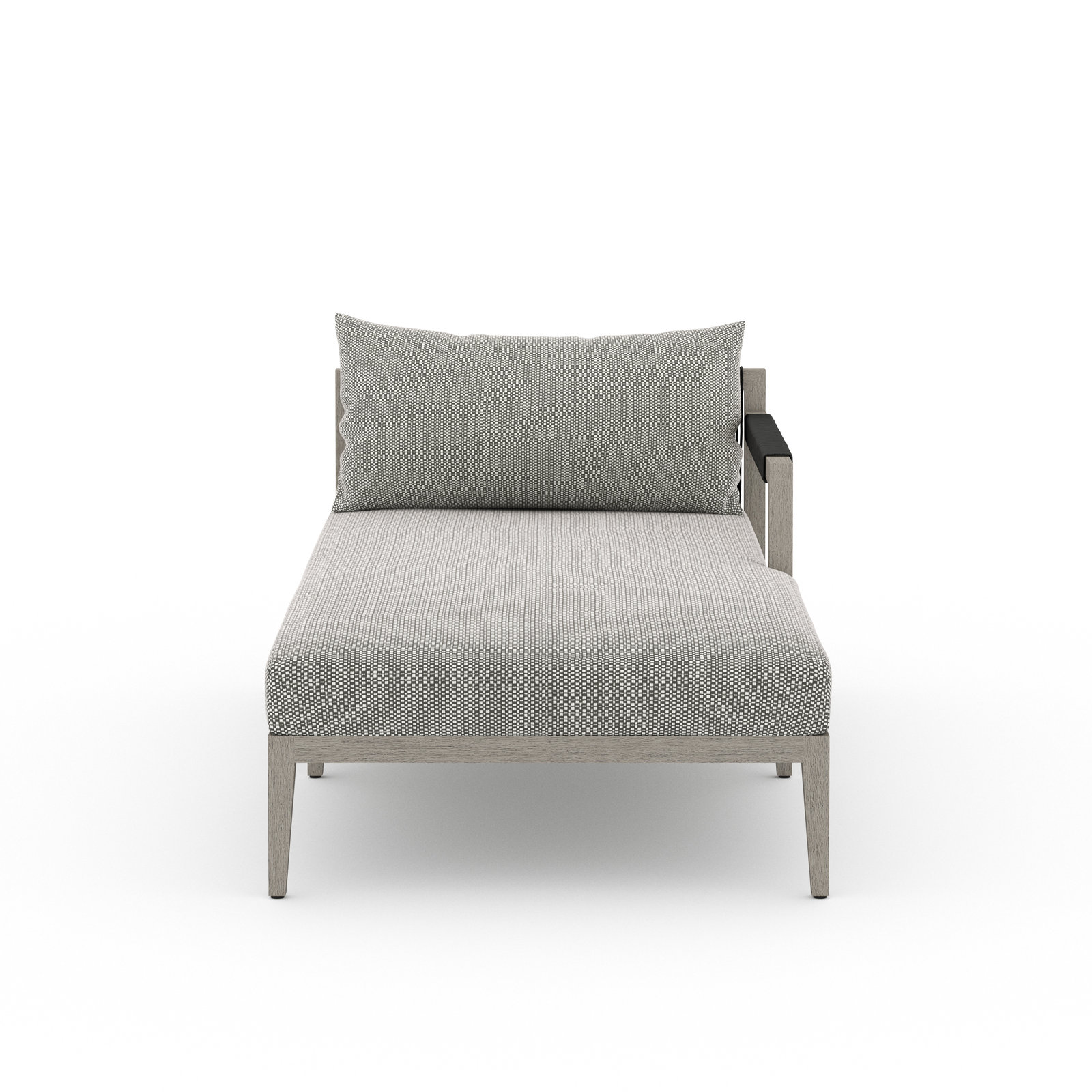 Nida 33'' Outdoor Aluminum Chaise Lounge, Weathered Gray/Dark Gray, Ash