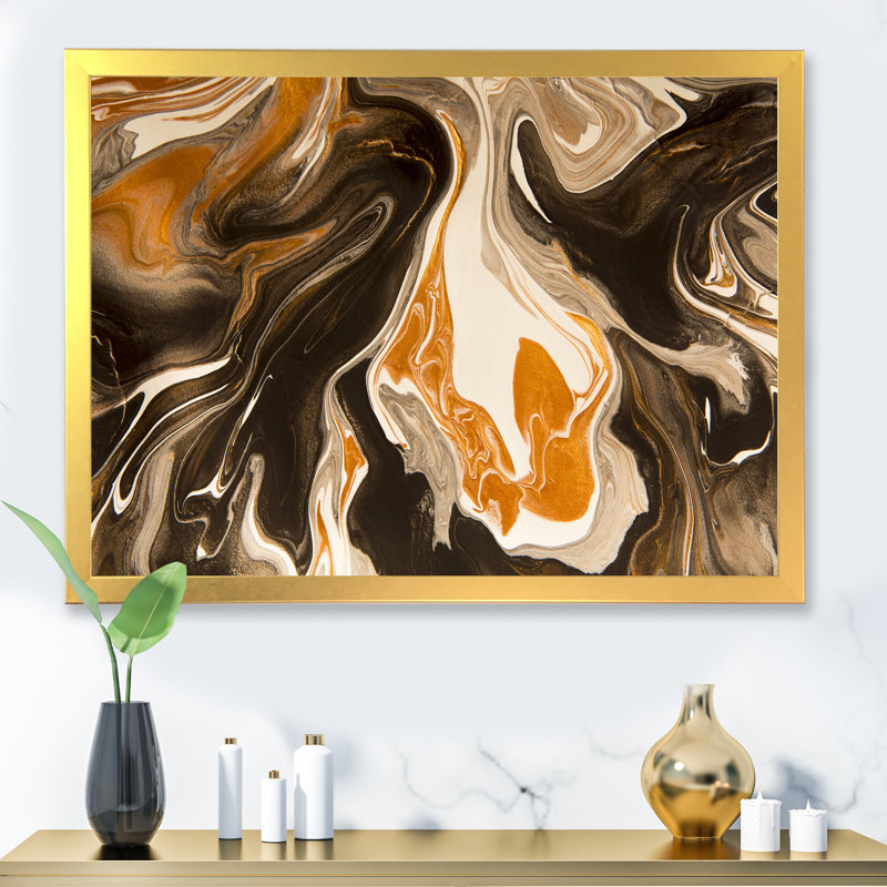 «Black Yellow Yellow», reproduction d'art sur toile, H 30 po x l 40 po, Toile à cadre d'angle fermé doré