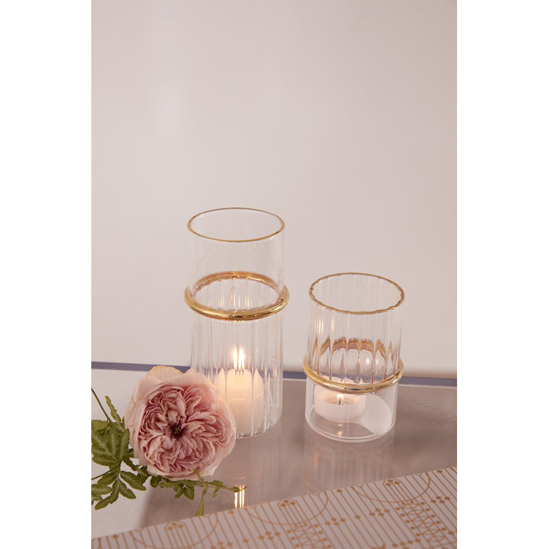 Porte-votive en verre, H 6 po x l 2,75 po x P 2,75 po