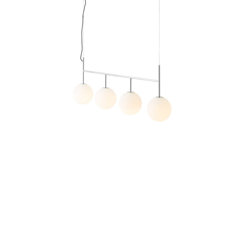 TR Bulb Series 4 - Light Pendant, Matte Opal, Polished Steel