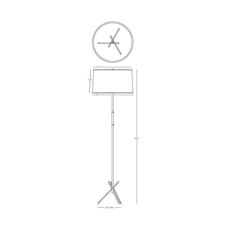 Modern Srkashlteni Collection Floor Lamp With Crossed Leg Design, Brass Finish & Matte Black Accents - Elegant Home Lighting With Dimmer Switch