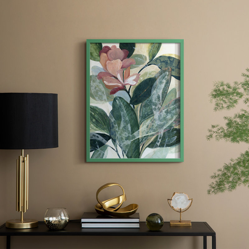 Lush Gardens Framed Print - Solid Wood, 15" H x 12" W, Green