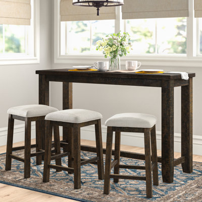Anaelisa 3-Person Counter-Height Solid Wood Dining Set