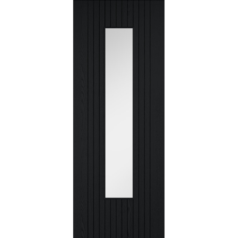 Laminate Sydney Glazed Pre-finished Laminate Doors, Black Laminate, 68.6mm x 198.1mm