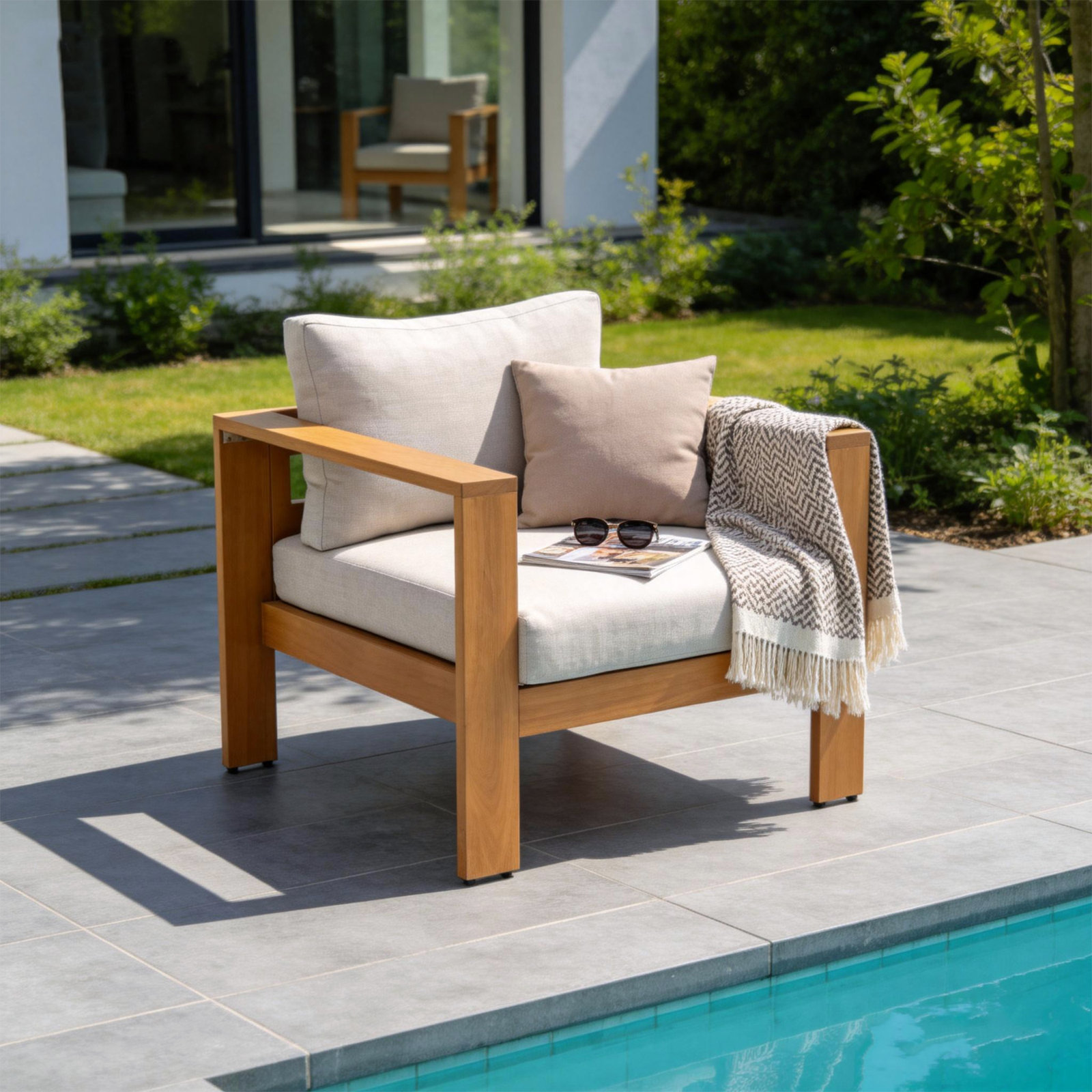 Naylor Eucalyptus Patio Lounge Chair