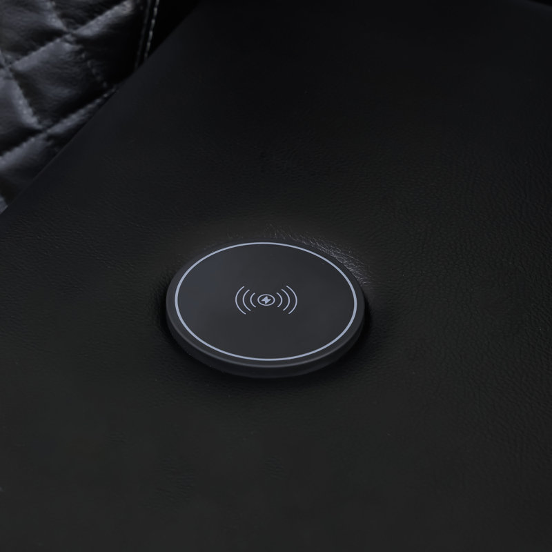 Ensemble de fauteuils inclinables électriques en cuir 2 pièces avec lumière DEL, chargeur sans fil, lampe de lecture et accoudoirs de rangement