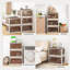 Ensemble de 3 bacs de rangement empilables avec couvercles en plastique pliable 54 gallons