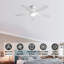 Nasier 5 pales courbées blanches et ventilateur de plafond blanc avec éclairage