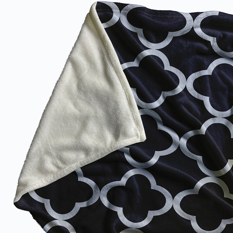 Amaia Plain Weave / Muslin Throw Blanket, Navy