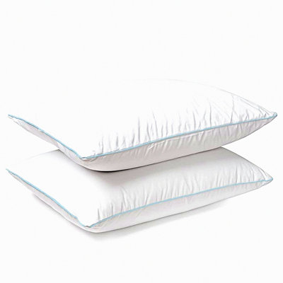 Blue Bliss Queen Pillows - Set of 2 | Soft Corded Bed Pillows for Holiday Inn Comfort | Plush and Supportive for a Restful Sleep Experience