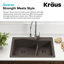 Quarza 33" L x 22" W Double Basin Farmhouse Kitchen Sink with Accessories