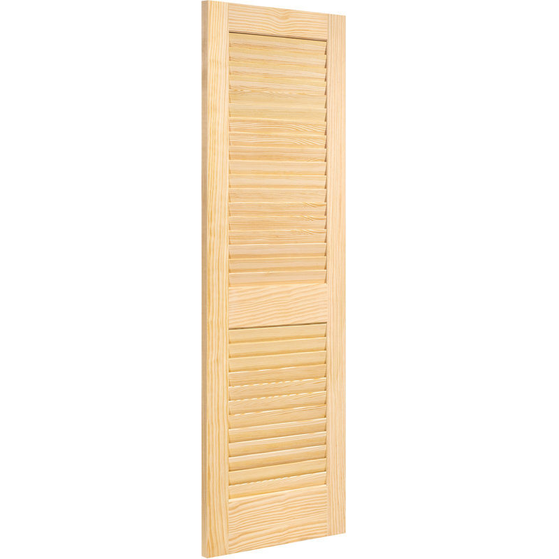 Porte finie standard à persiennes en bois massif, 36 po x 80 po, Naturel