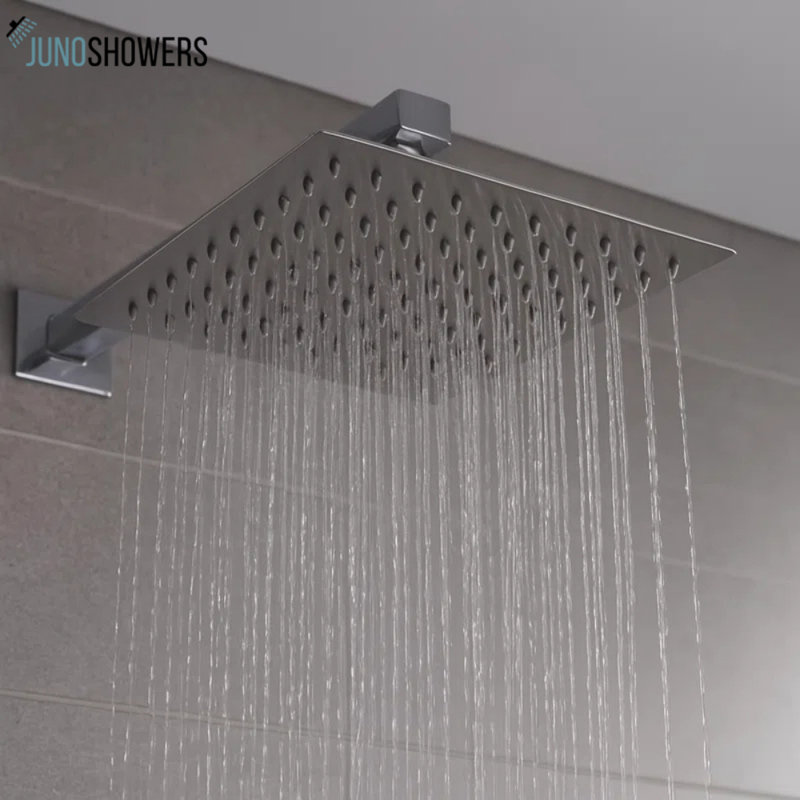 Tête de douche carrée et ronde Juno - Conception à fixation double pour des installations de salle de bain polyvalentes