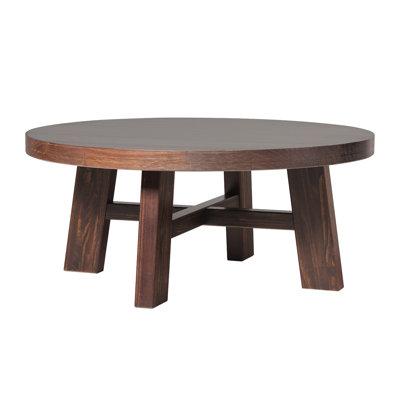Modern Farmhouse Rustic Solid Wood 36" Circle Coffee Table