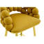 Ensemble de 2 tabourets de bar jaune moutarde à bulles, chaises de comptoir en velours avec pieds et repose-pieds en métal doré-210596227