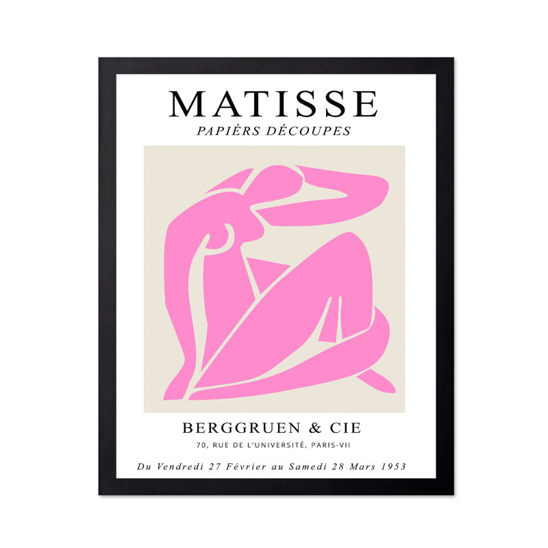 Henri Matisse - Pink Nude, H 08 po x l 10 po, Affiche, Cadre noir