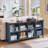 Farmhouse Wood Long Storage Organizer Bookcase-33435129-33435128