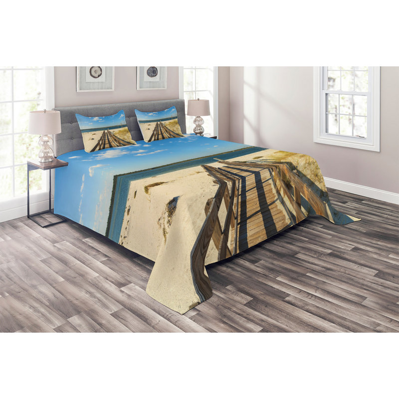 Island Coastal Coverlet, King Bedspread + 2 Shams