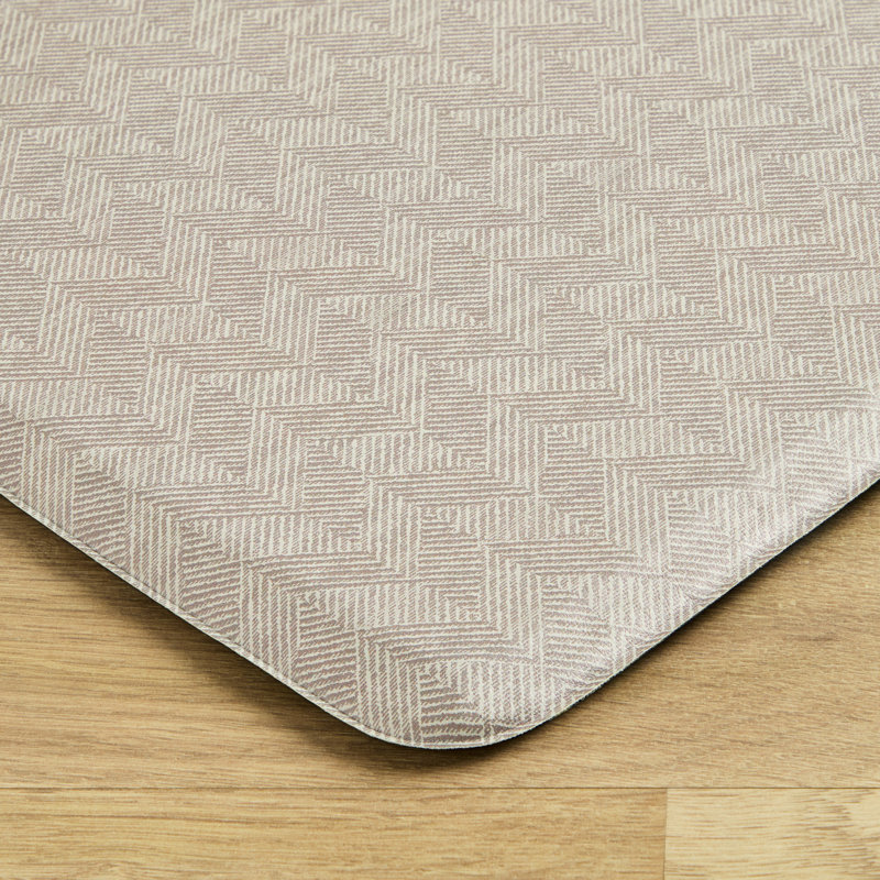  Cat Cora Harmony Chevron Comfort Kitchen Mat, Standing Mat, Tan, 17.5"x55", Tan, 17.5"x55"