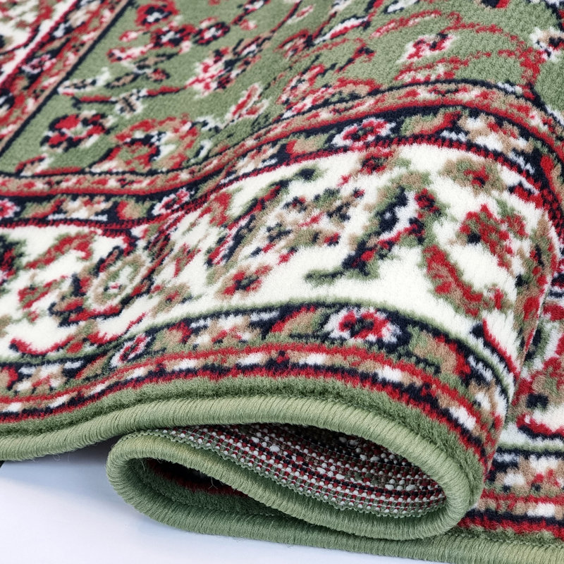 Yorkana Red/Green/Grey Rug, Rectangle 200 x 290cm