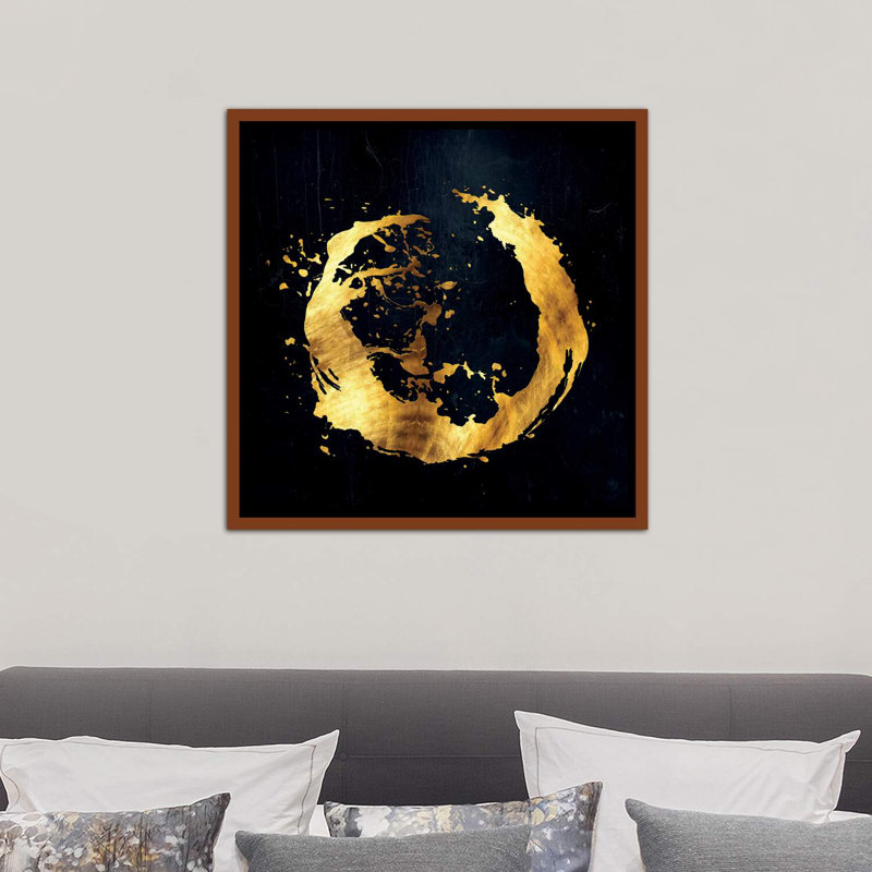 «Digital Enso I» par Daphne Horev - impression, Cadre bois classique, H 26 po x l 26 po x P 1,5 po