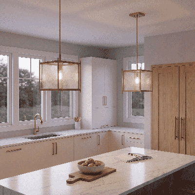 Stinnett 1-Light Pendant in Warm Brass