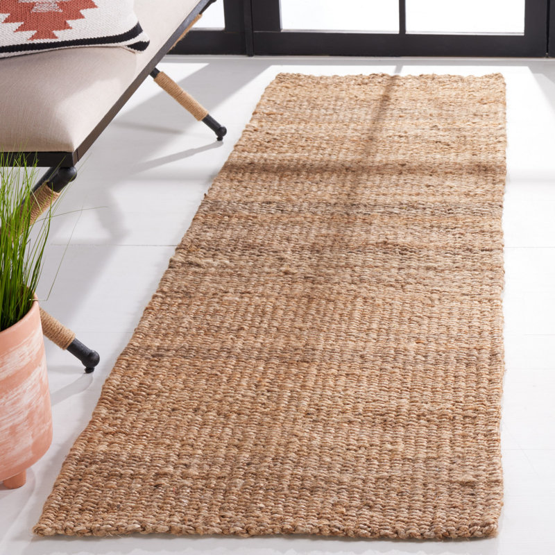 Calidia Hand-Loomed Jute/Sisal Gold Area Rug, Runner 2'3" x 7'