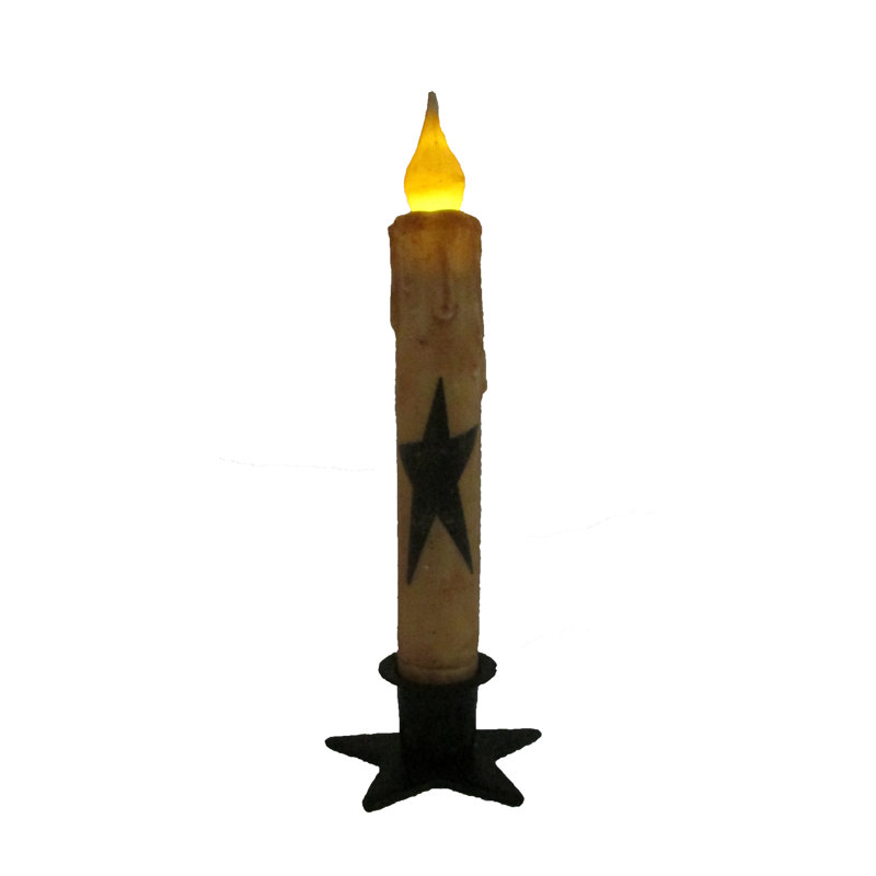 Unscented Flameless Taper Candle, Black