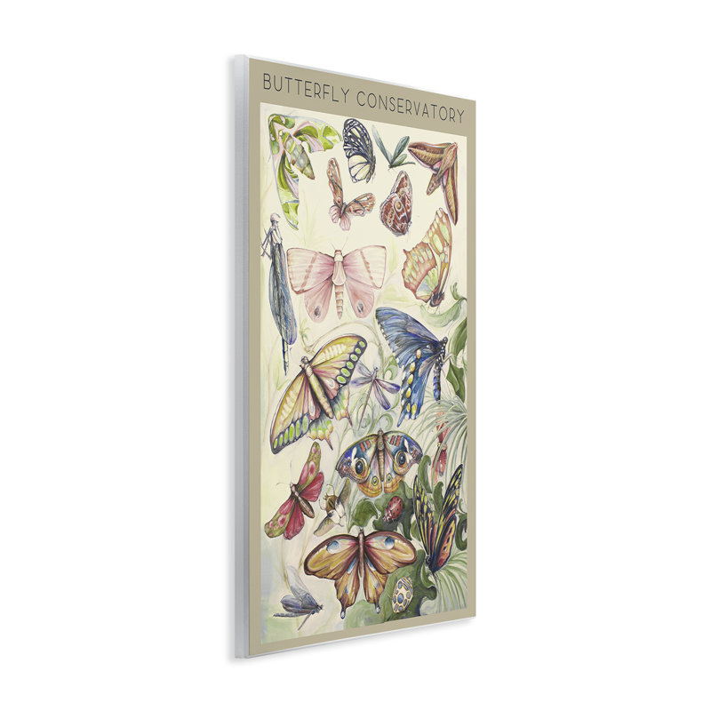 Plaque murale papillon insectes du conservatoire, design par Diannart, H 19 po x l 13 po