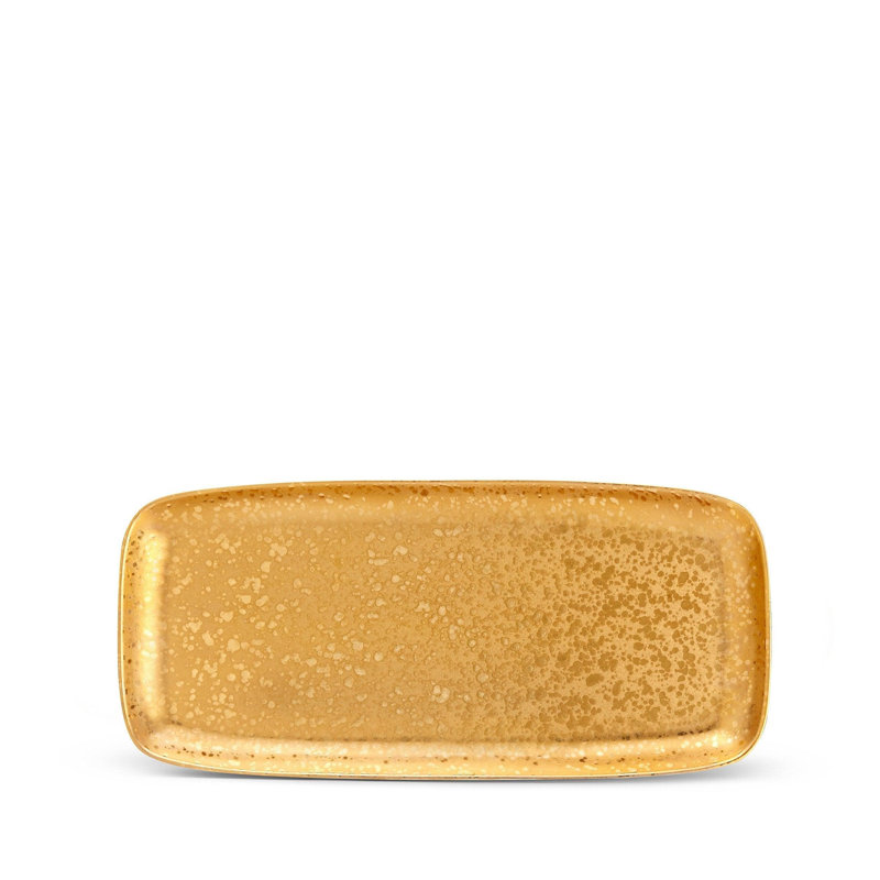 Alchimie Rectangular Platter, Gold, 1.5" H x 17.5" L x 8" W