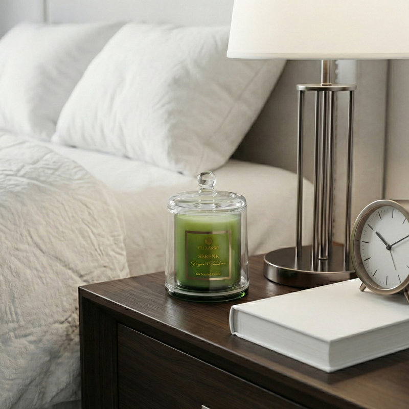Bougie parfumée avec couvercle en verre pour décor de salon Freelon - décoration décorative pour chambre à coucher, bibliothèque ou centre de table basse