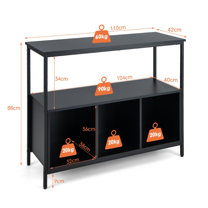 Nahian 110cm Sideboard, Black