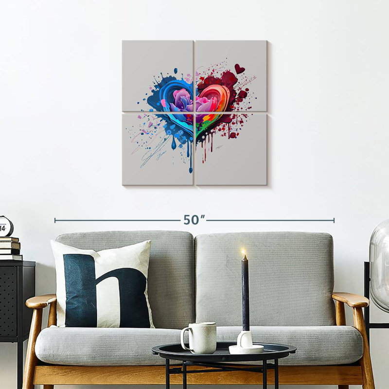 Hardie Heart-Shaped Textured Abstract, 26'' H x 26'' W