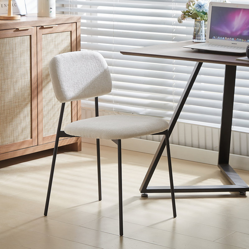 Chaise d'appoint rembourrée en tissu, Beige, 4