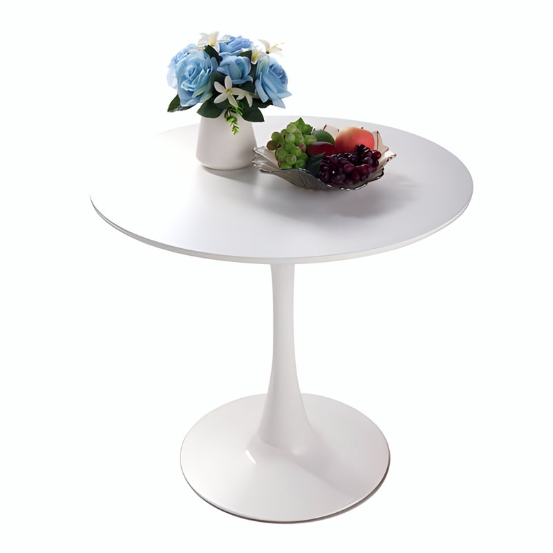 Chloey Round Conference Table Table Mid-century Dining Table Pedestal Dining Table End Table Leisure Coffee Table, White