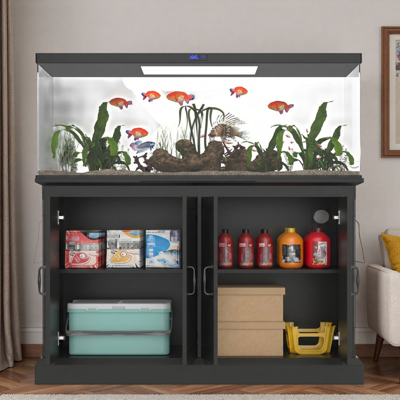 Support d'aquarium avec prise de courant et 4 armoires