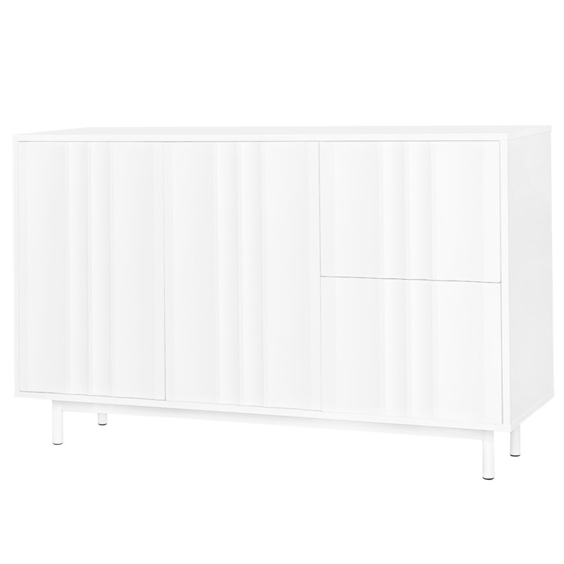 Armoire ondulée 2 tiroirs 2 portes - réglable, convient pour la vie, le bureau, le modèle de rangement blanc d'entrée, portes, tiroirs, utilisations diverses réglables