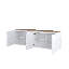 Unfinished Display Stand with Fireplace Included-1355411278
