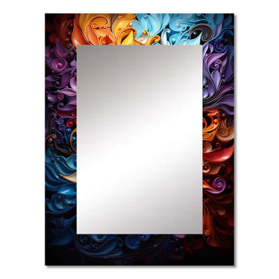 Spiral Kaleidoscope I - Abstract Spirals Decorative Wall Mirror, Modern Mirror, Printed Metal Art