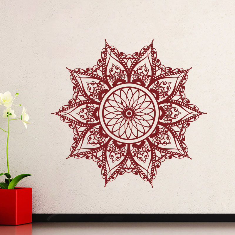Adhésif décoratif mandala, Bourgogne, H 46 po x l 46 po
