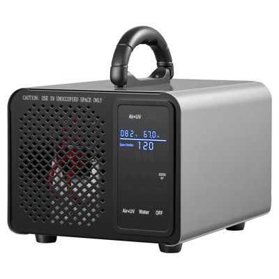 Ozone Generator, 36000mg/h Commercial Ozone Machine, with 15s Delayed Start & Area-Based Timer & LCD Touchscreen Display, Industrial Deodorizer for Car, Smoke, Home Odours, Up to 3200 sq.ft