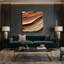 Art mural horizontal sur toile rayée argile crème-319506709